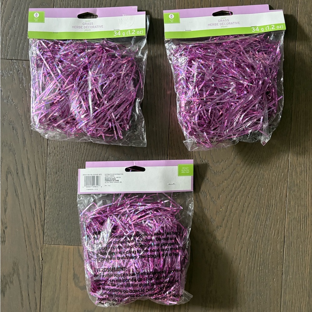 Target brand metallic pink grass for baskets decor new in pkg